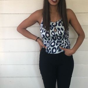 NWT Boohoo Leopard Satin Cami Festival Style S